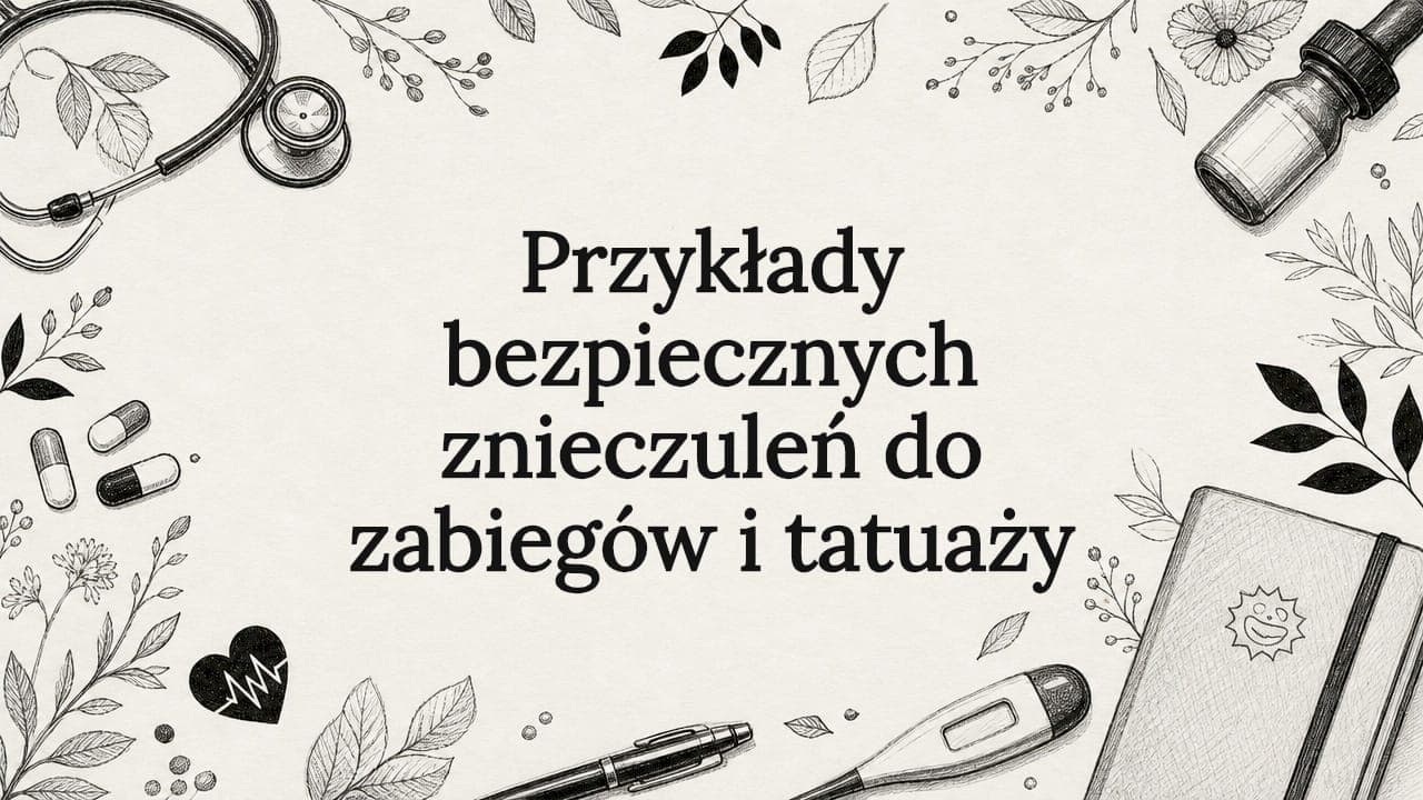 Przykłady bezpiecznych znieczuleń do zabiegów i tatuaży
