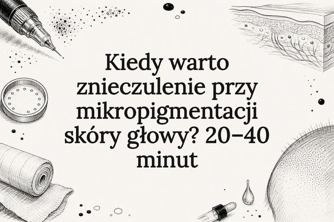 Kiedy warto znieczulenie przy mikropigmentacji skóry głowy? 20–40 minut